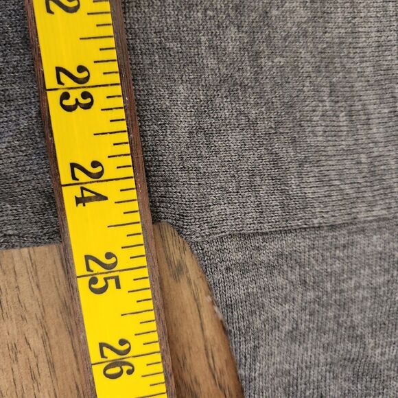 Eileen Fisher Gray 100% Merino Wool V-Neck Tunic Sweater | Size L - Picture 7 of 8